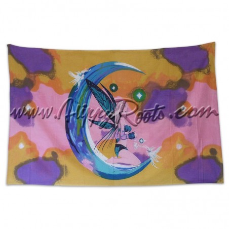 Pano Indiano Fada Sobre Lua