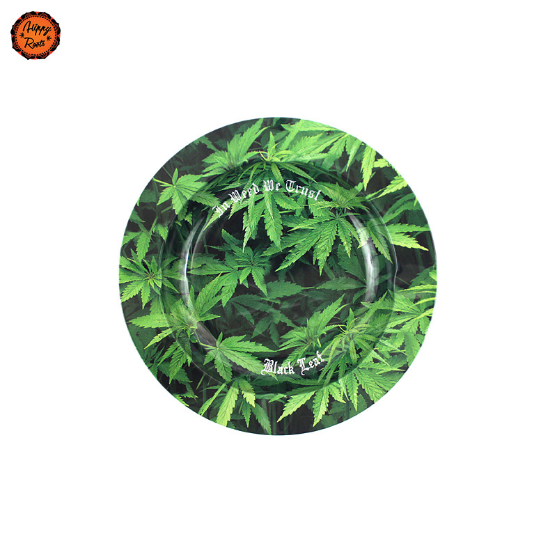 Cinzeiro Metal Black Leaf Leaves