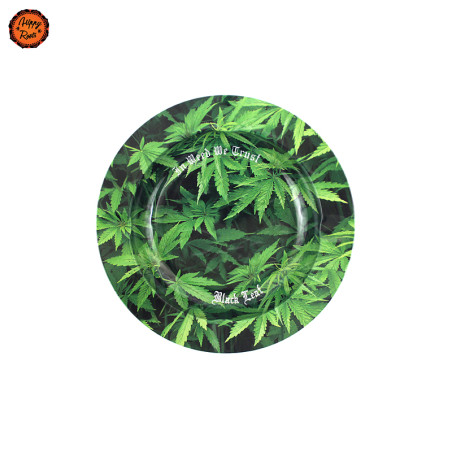 Cinzeiro Metal Black Leaf Leaves