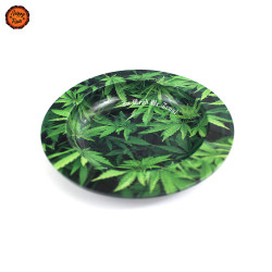 Cinzeiro Metal Black Leaf Leaves