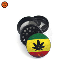 Grinder Non-Stick V-Syndicate Cleancut Rasta Leaf 4Pt 50mm