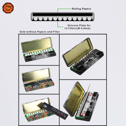 Porta-Mortalhas Metal Black Leaf King Size+Filtros Carvão Dollar