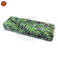 Porta-Mortalhas Metal Black Leaf King Size+Filtros Carvão Leaves