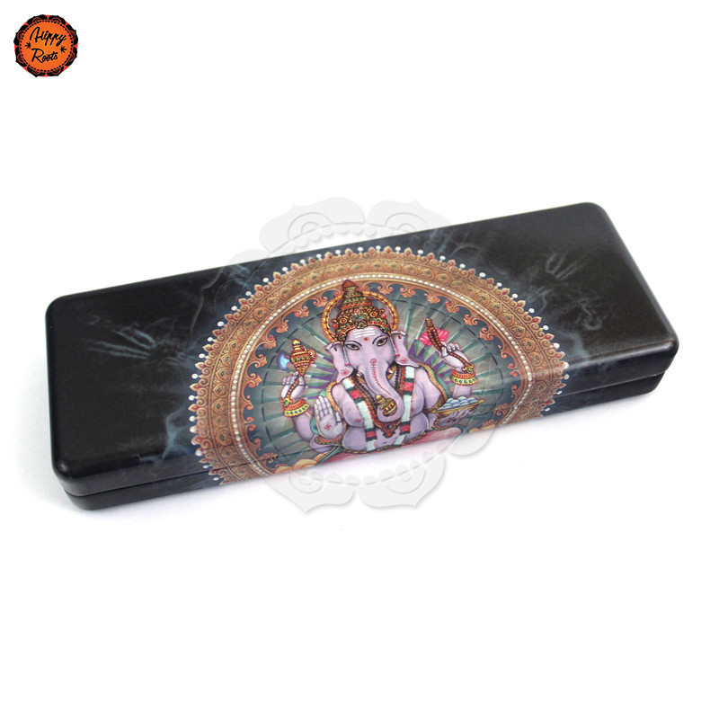 Porta-Mortalhas Metal Black Leaf King Size+Filtros Carvão Ganesha