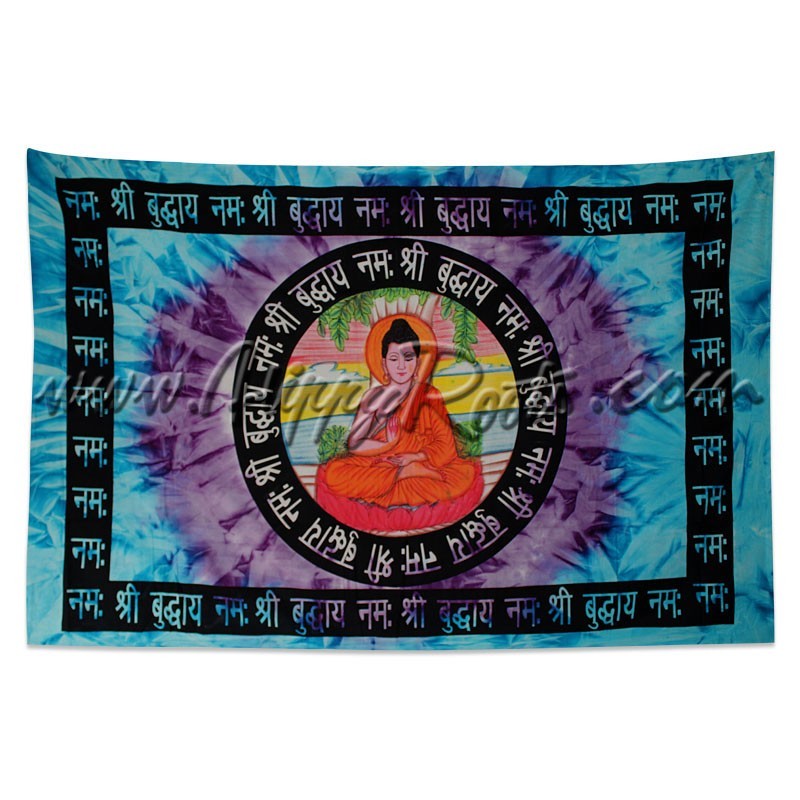 Pano Indiano Buda Com Mantra