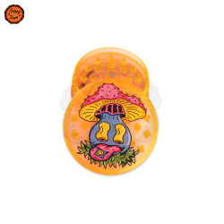 Grinder Plástico Magic Leaf Mushrooms Neon 3Pt 60mm