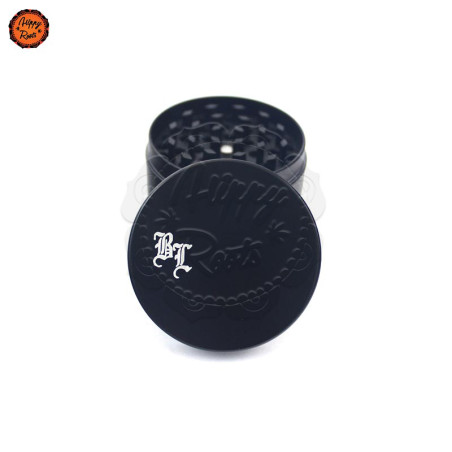 Grinder Alumínio Black Leaf Logo Preto 4Pt. 49mm