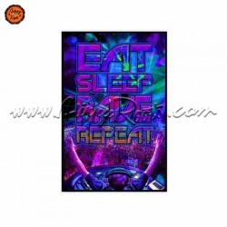 Poster Ultravioleta "Eat Sleep Rave Repeat"