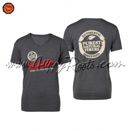 T-shirt RAW Cinzenta Homem Gola em V Logo Duplo