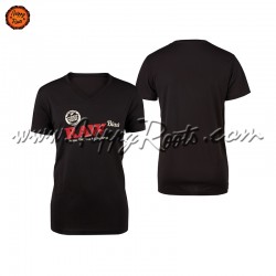 T-shirt RAW Black Preta Homem Gola em V Logo