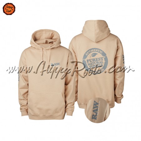 Hoodie RAW Bege Homem College Style Logo Duplo Authentic
